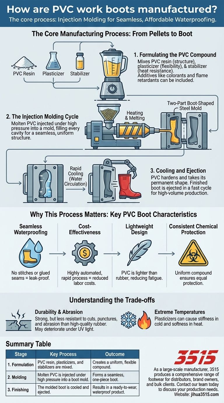 Comment sont fabriquées les bottes de travail en PVC ? Un aperçu de la méthode de moulage par injection Guide Visuel