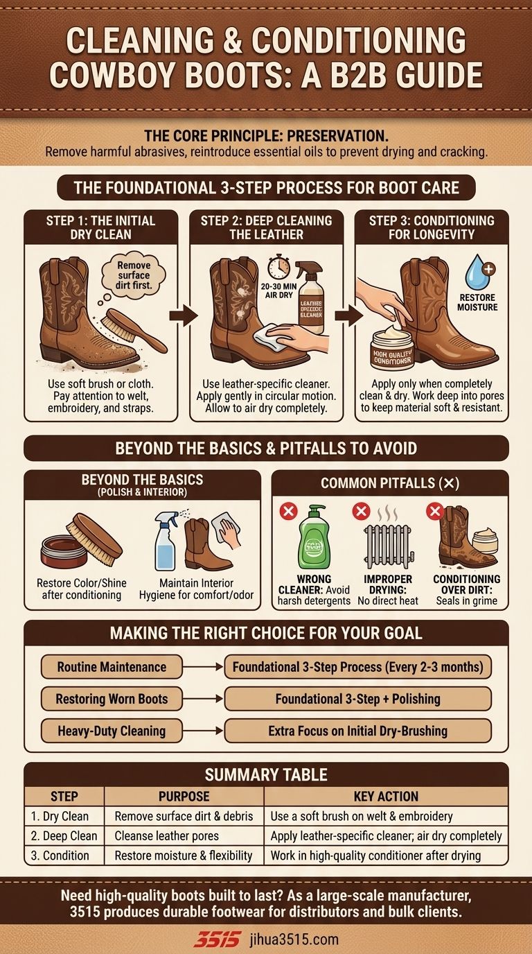 清洁和保养牛仔靴涉及哪些步骤？一份完整的皮革保养指南 图解指南