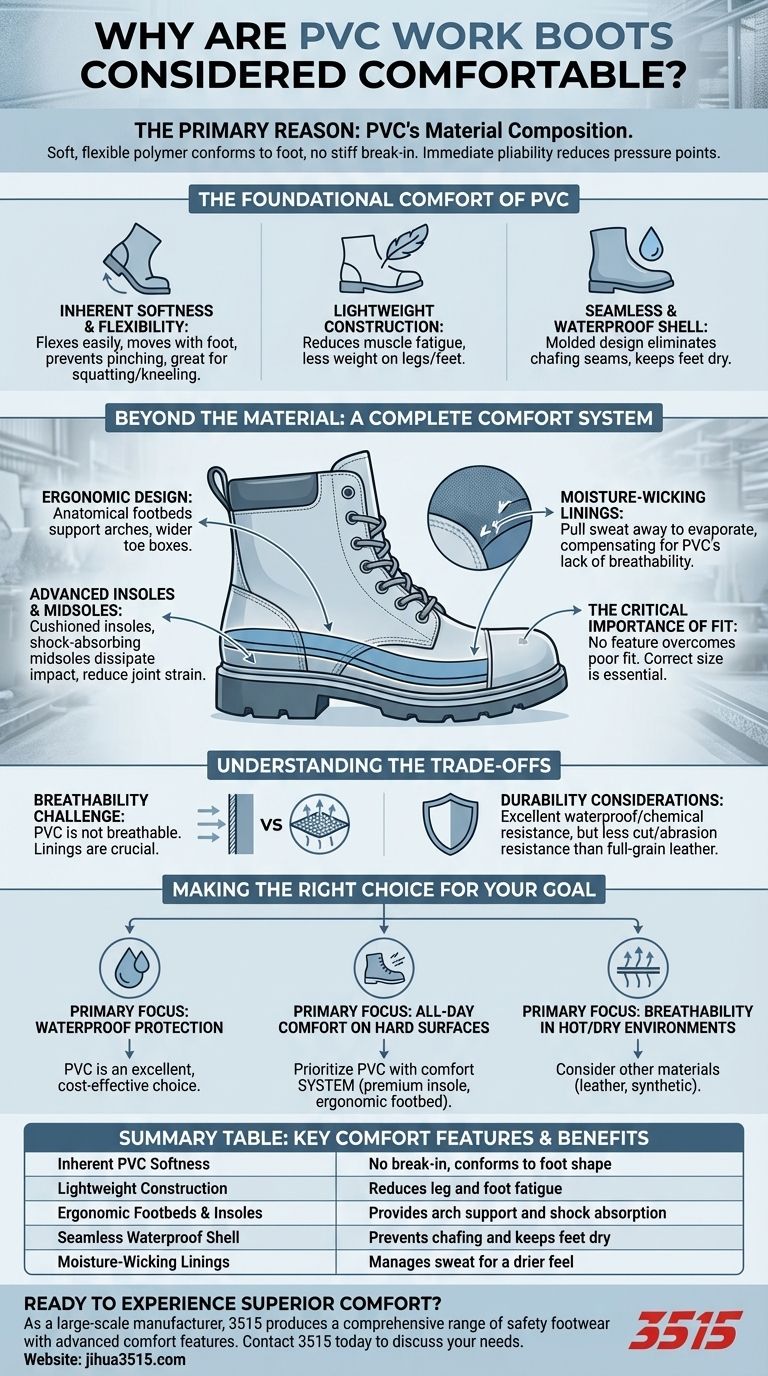 Warum gelten PVC-Arbeitsstiefel als bequem? Entdecken Sie die Geheimnisse für ganztägigen Fußkomfort Visuelle Anleitung