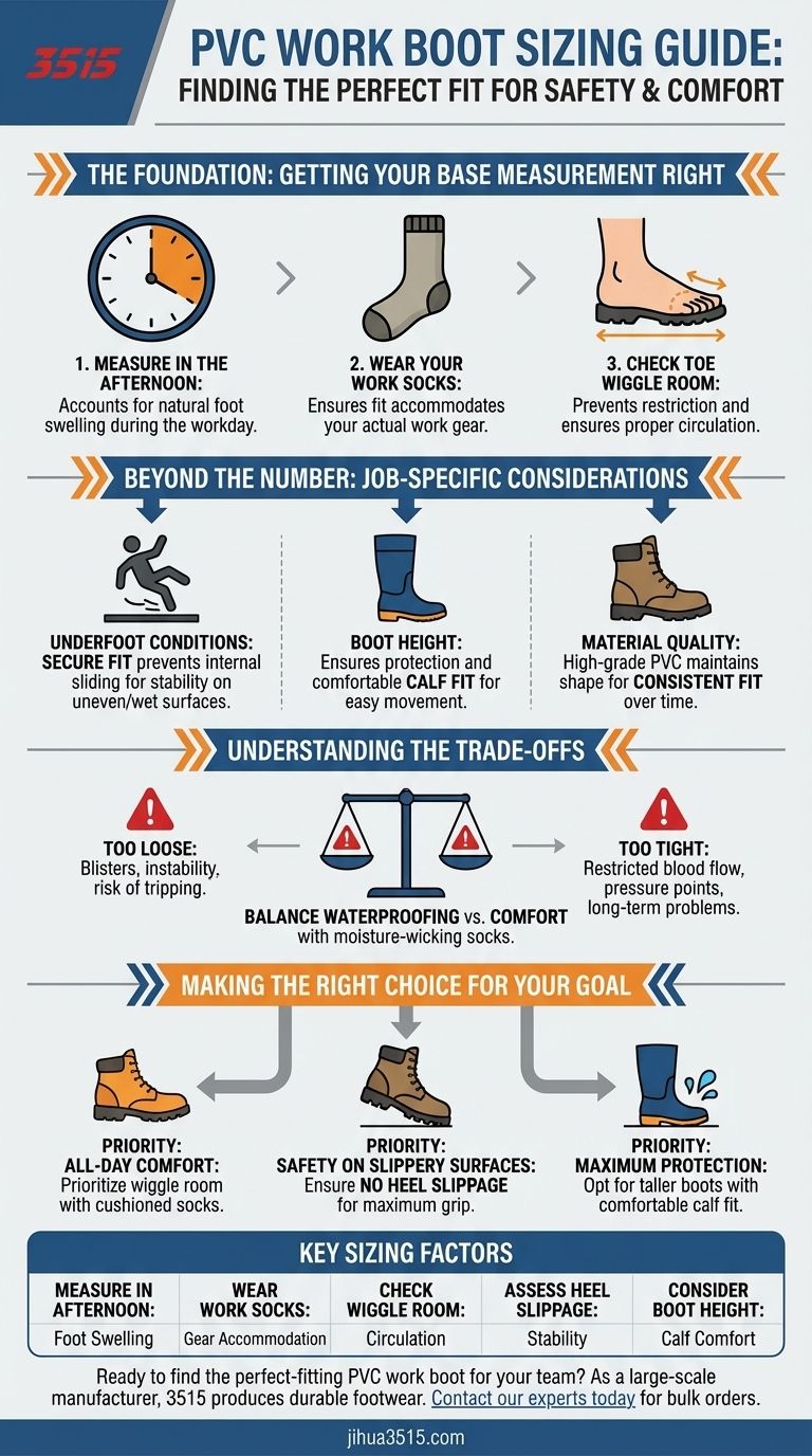 Cosa considerare riguardo alla taglia quando si scelgono gli stivali da lavoro in PVC? Assicurati una vestibilità perfetta per sicurezza e comfort Guida Visiva