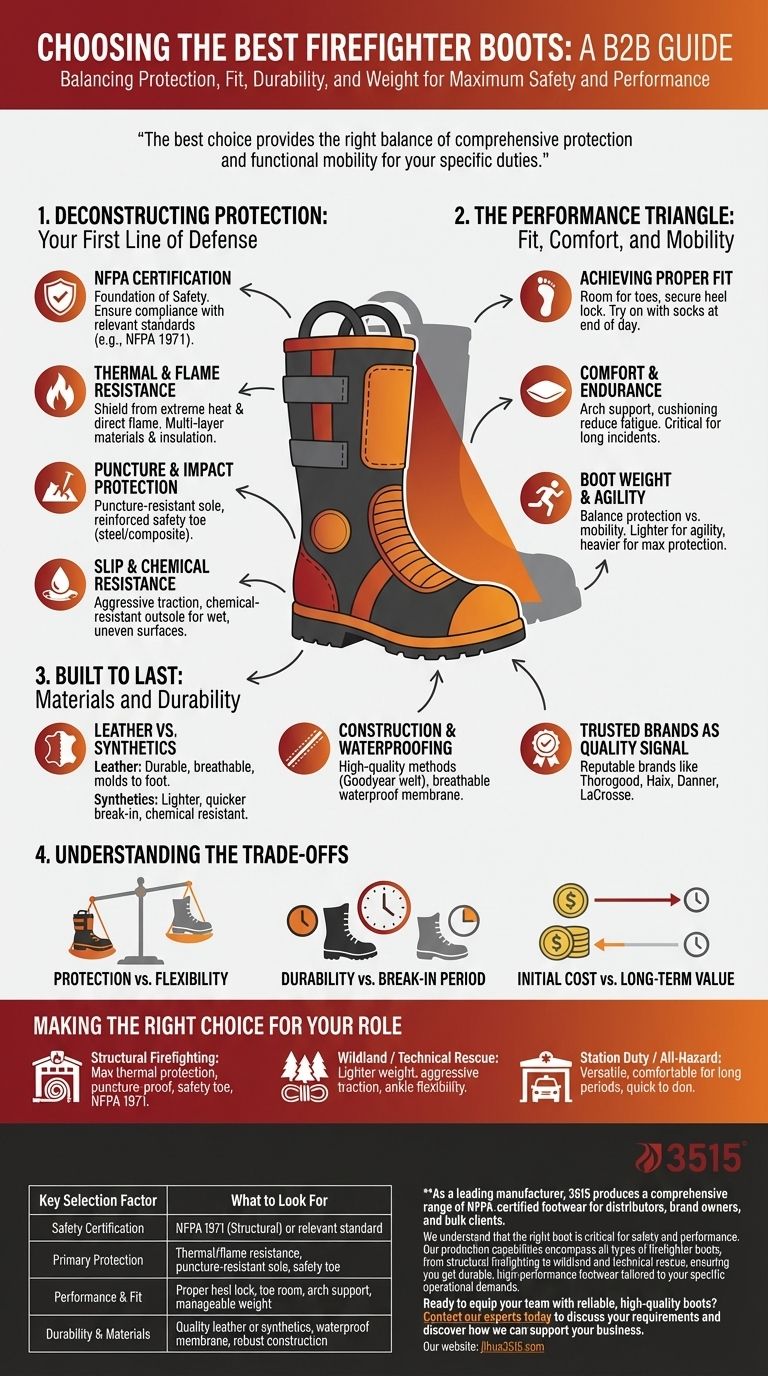 Comment choisir les meilleures bottes de pompier ? Un guide sur la sécurité et la performance certifiées NFPA Guide Visuel
