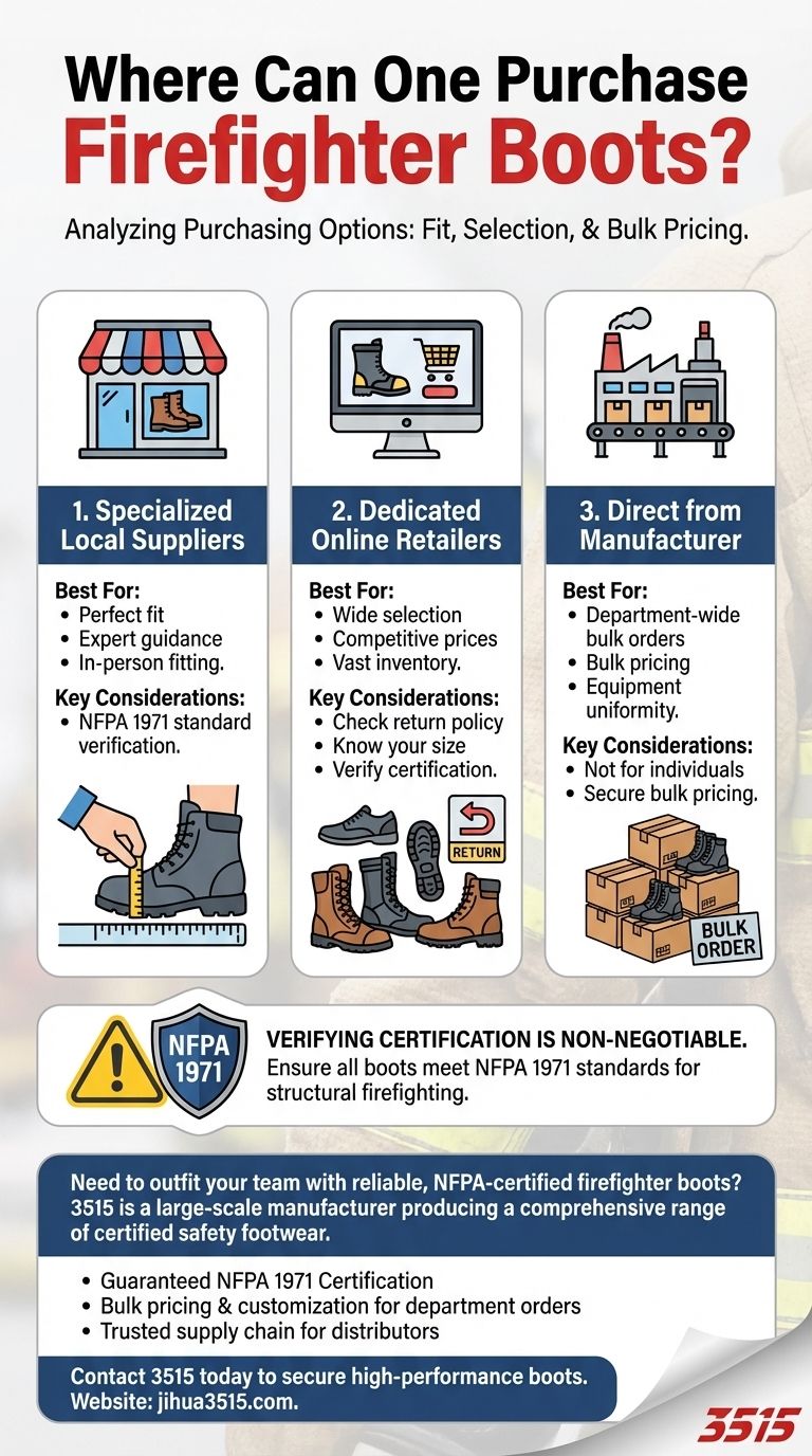 Wo kann man Feuerwehrstiefel kaufen? Finden Sie vertrauenswürdige Quellen für NFPA-zertifizierte Ausrüstung Visuelle Anleitung