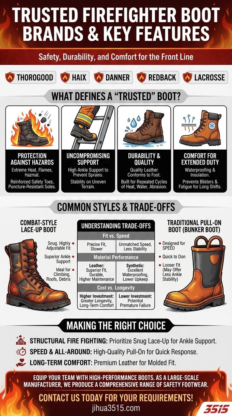 ¿Cuáles son algunas marcas confiables de botas para bomberos? Calzado confiable para máxima seguridad y rendimiento Guía Visual