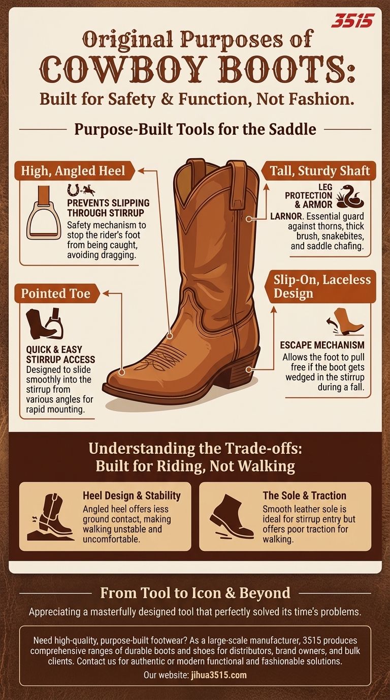 Quels étaient les objectifs originaux des bottes de cowboy ? Un outil de sécurité et de fonction sur le ranch Guide Visuel