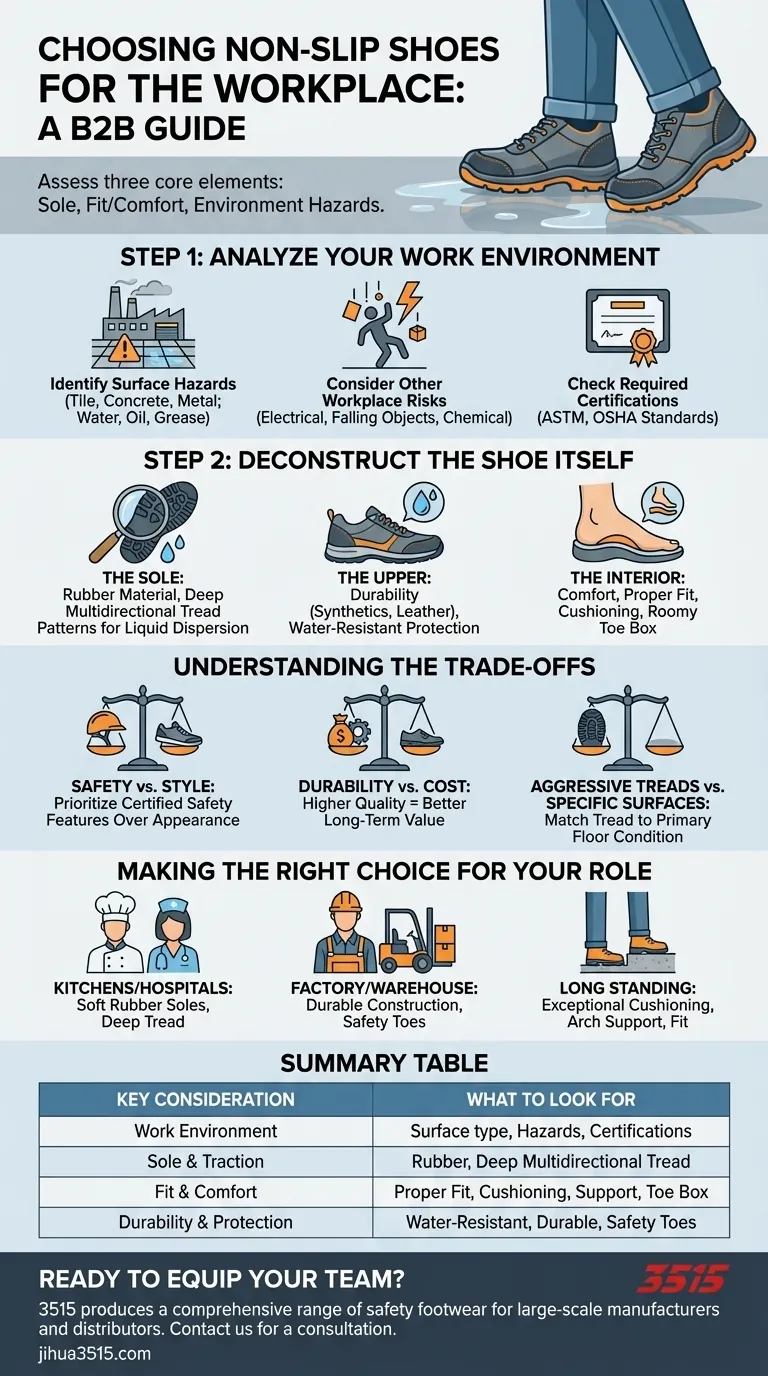 ¿Qué se debe considerar al elegir zapatos antideslizantes para el lugar de trabajo? Seleccione el calzado de seguridad adecuado Guía Visual