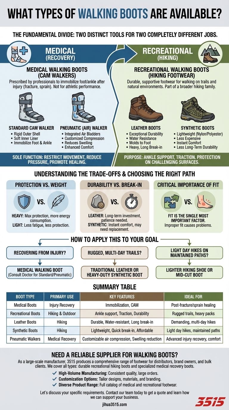 どのような種類のウォーキングブーツがありますか？あなたの道に合ったブーツを選びましょう ビジュアルガイド