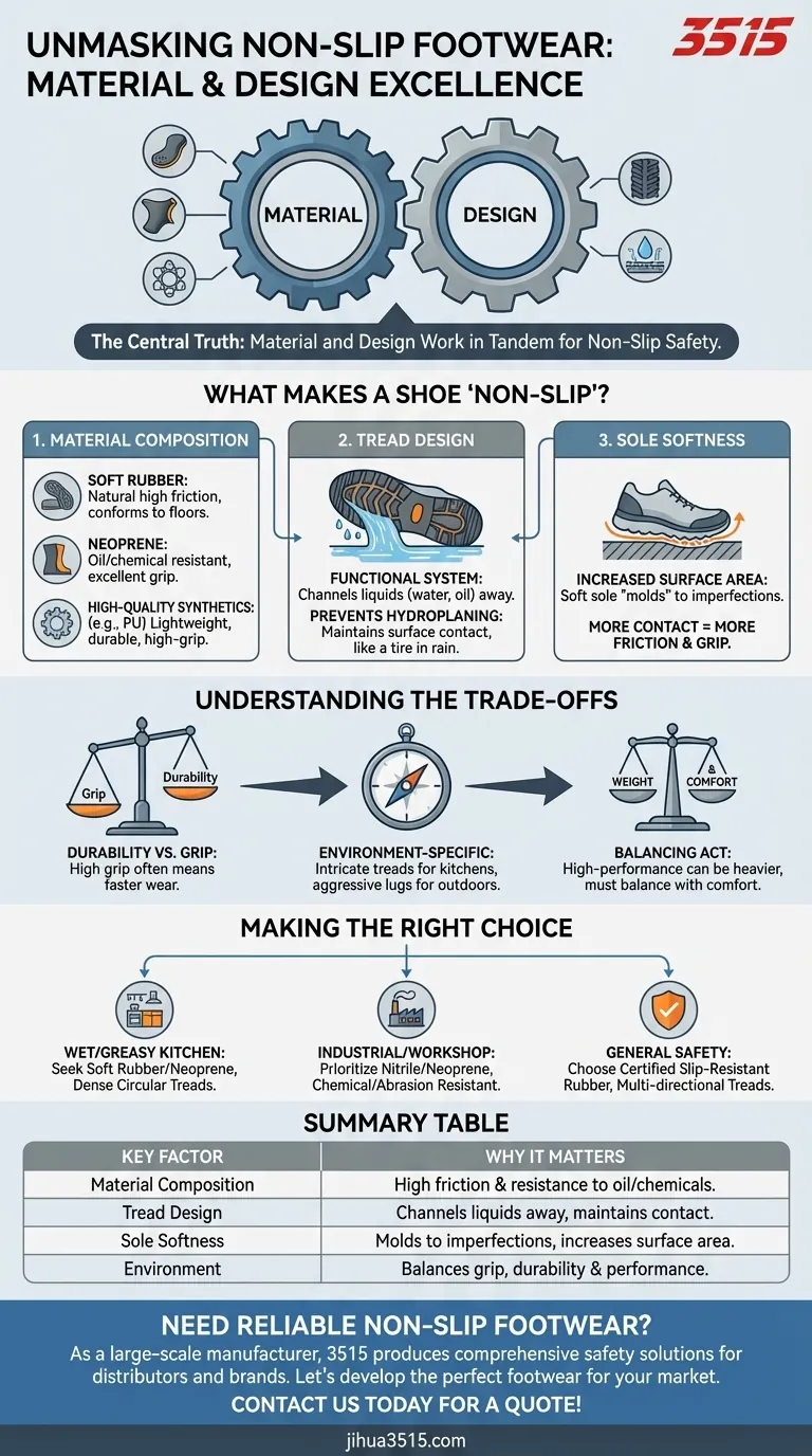 Quali materiali sono migliori per le scarpe antiscivolo? Ottieni trazione e sicurezza superiori Guida Visiva