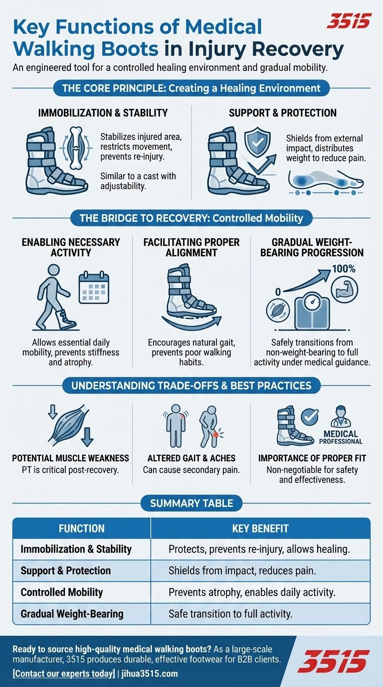 怪我の回復における医療用ウォーキングブーツの主な機能は何ですか？より速く、より安全な回復プロセスを解き放つ ビジュアルガイド