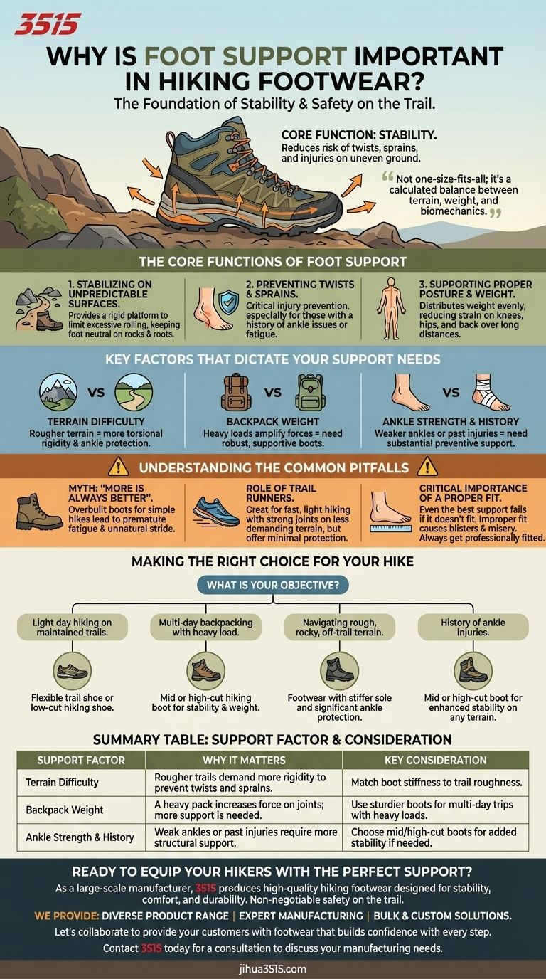 Pourquoi le soutien de la voûte plantaire est-il important dans les chaussures de randonnée ? Assurer la stabilité et prévenir les blessures Guide Visuel