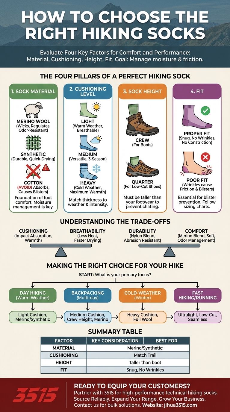 ¿Cómo deben los excursionistas elegir los calcetines de senderismo adecuados? Una guía para la comodidad sin ampollas Guía Visual