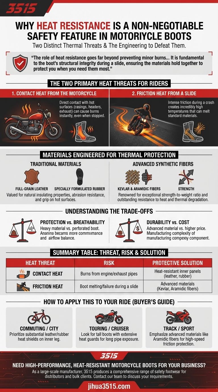 ¿Por qué es importante la resistencia al calor en las botas de moto? Protege tu viaje de las amenazas térmicas Guía Visual