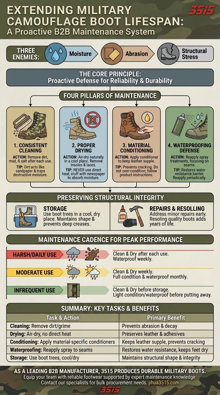 軍用迷彩ブーツの寿命を延ばすためのメンテナンスのヒントは何ですか？ピーク時の耐久性を実現するプロアクティブケアシステム ビジュアルガイド