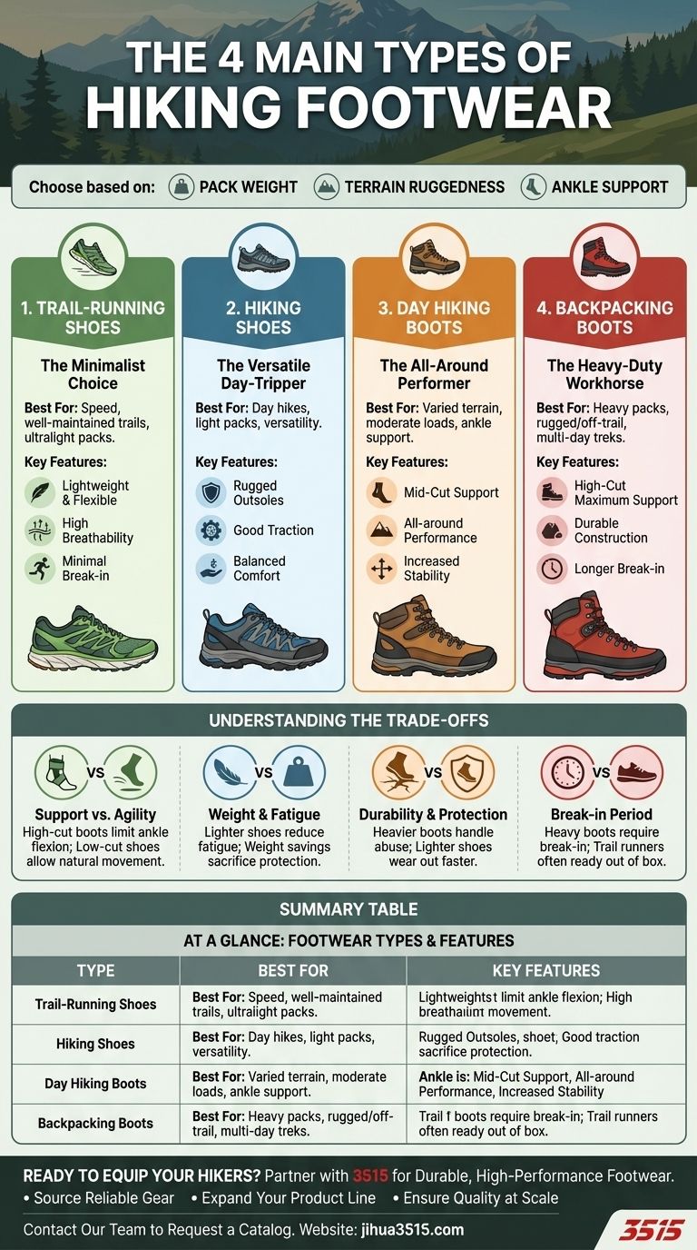 Quels sont les principaux types d'options de chaussures de randonnée ? Trouvez votre correspondance parfaite sur les sentiers Guide Visuel