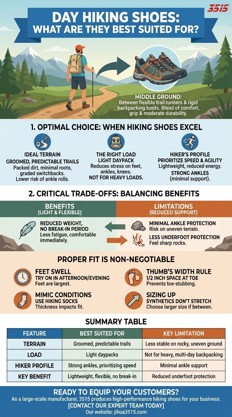 ¿Para qué son más adecuados los zapatos de senderismo de día? Rendimiento ligero en senderos para excursionistas de día Guía Visual