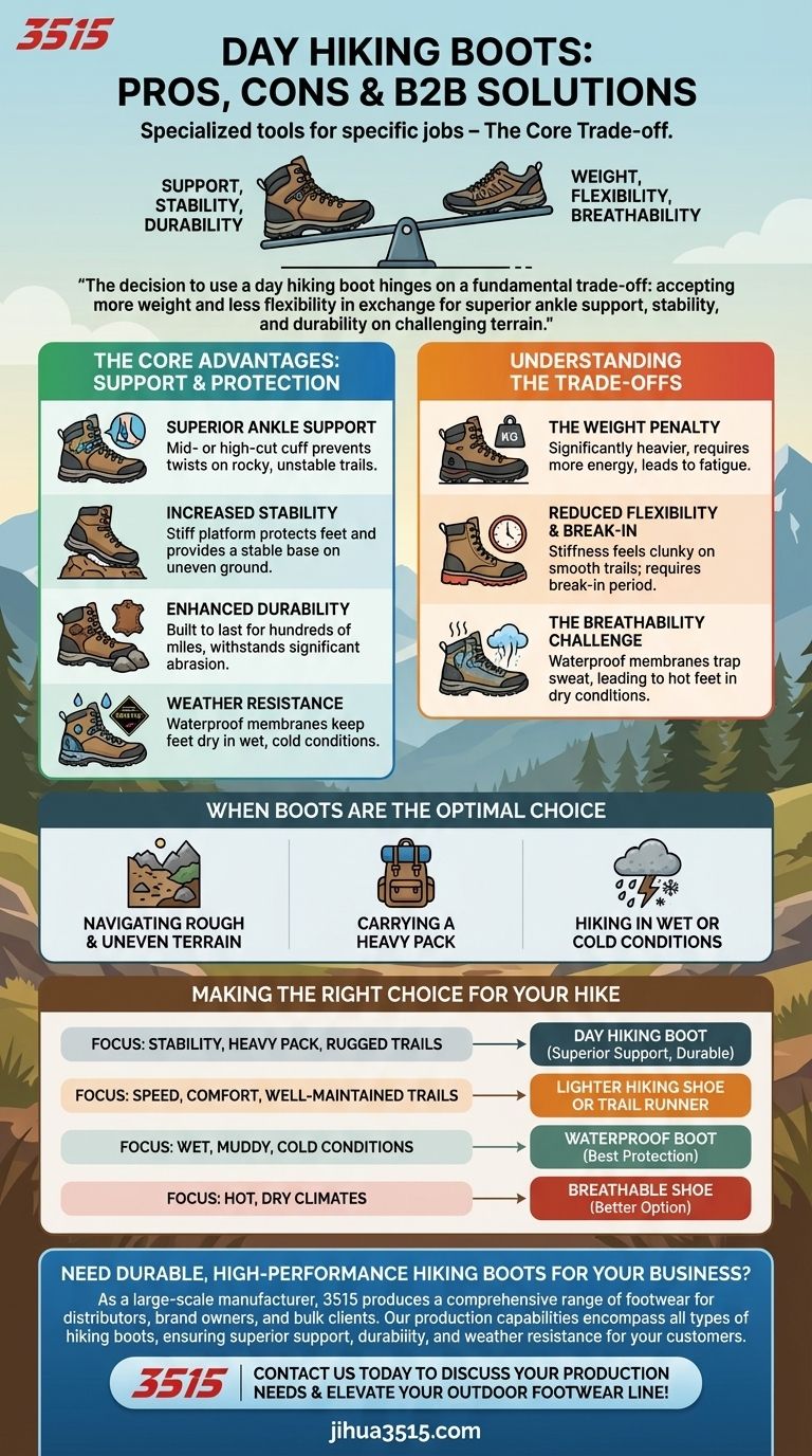 日帰りハイキングブーツの長所と短所は何ですか？適切なフットウェアを選ぶためのガイド ビジュアルガイド