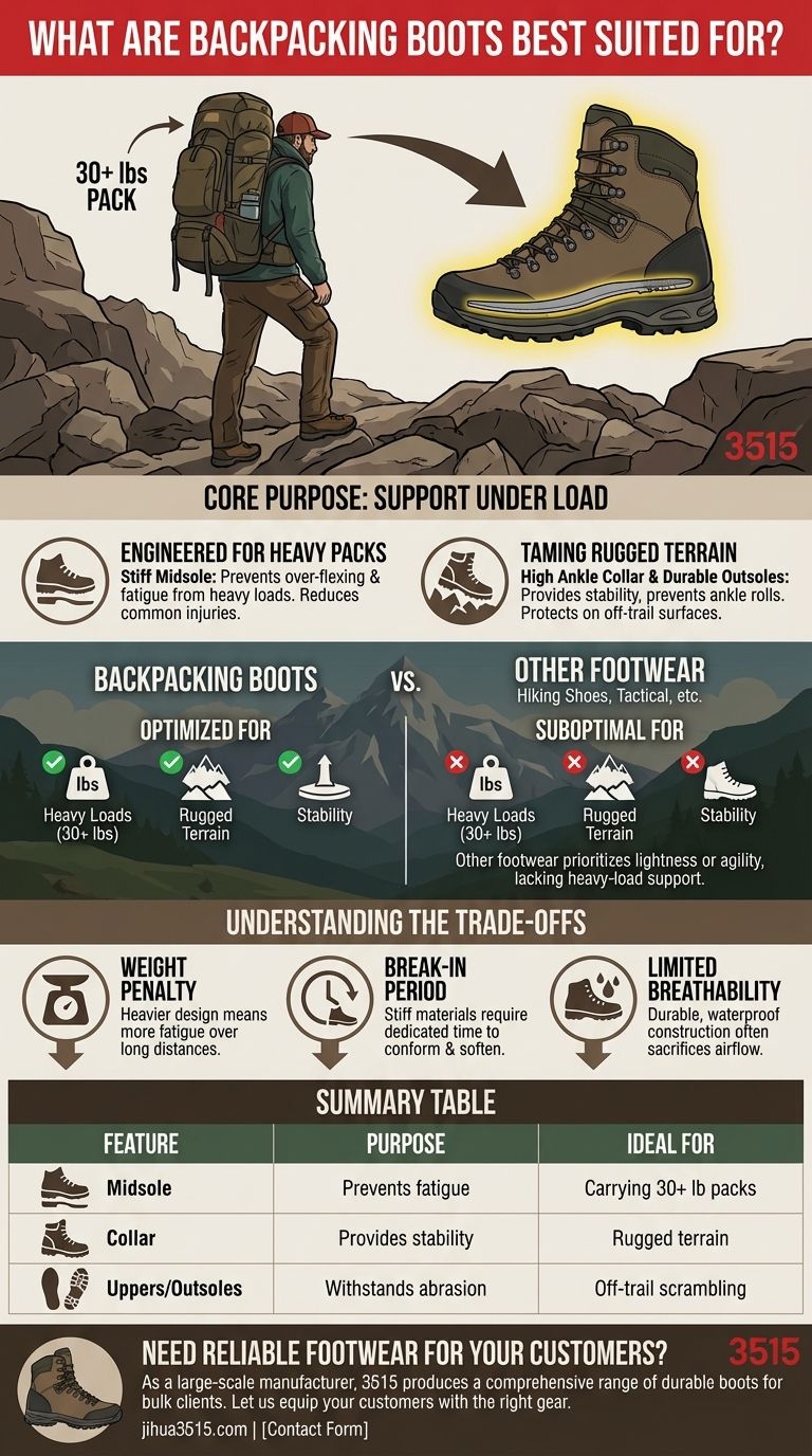 ما هي أحذية الرحلات الأنسب لها؟ دعم لا مثيل له للأحمال الثقيلة على التضاريس الوعرة دليل مرئي