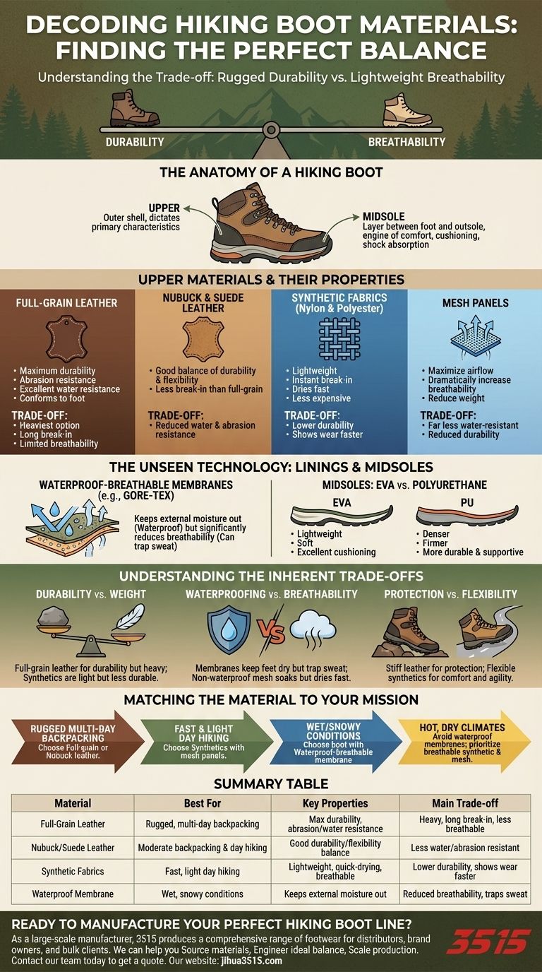 登山靴使用的不同材料及其特性是什么？找到最适合您的越野鞋 图解指南