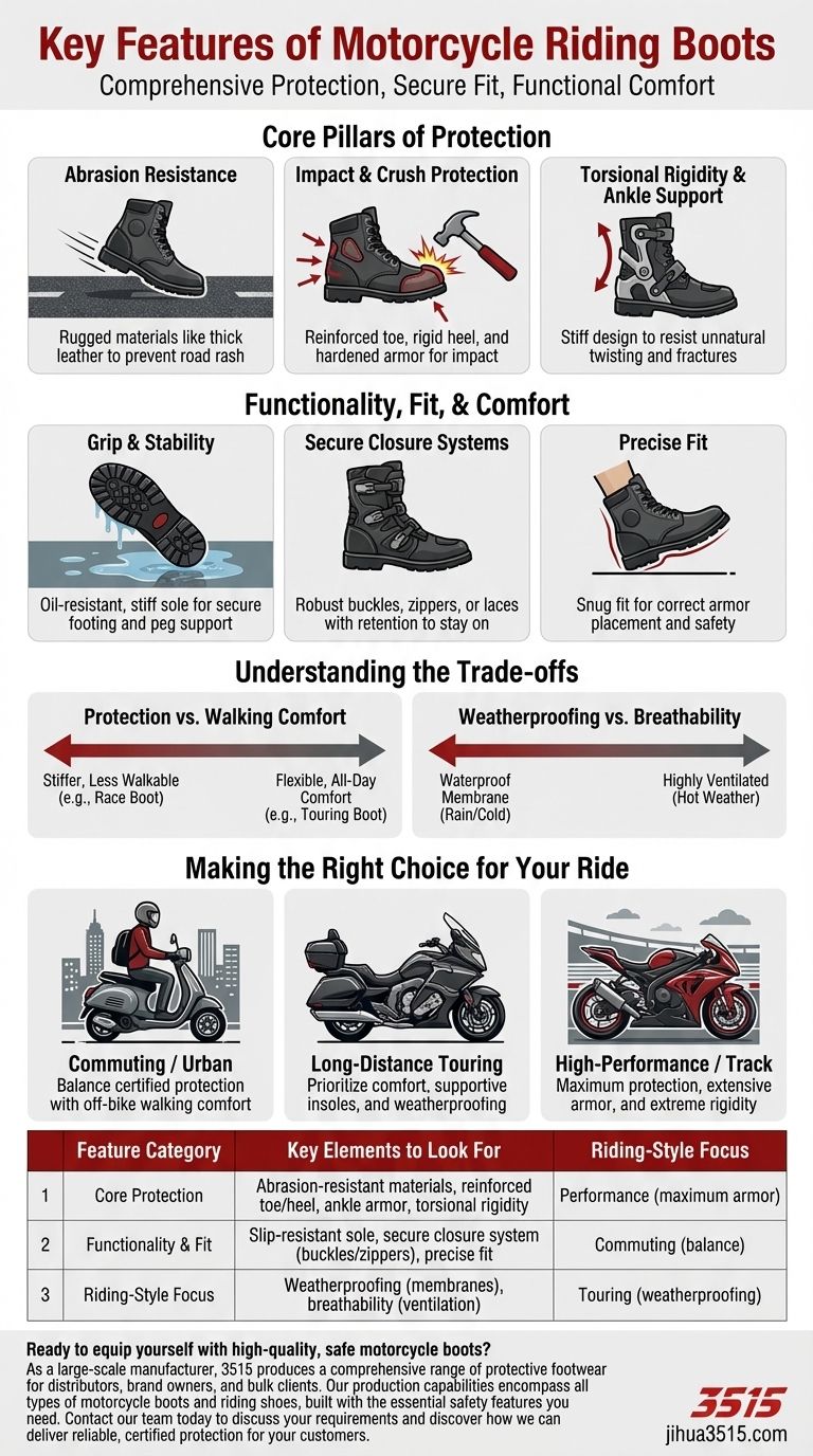 选择摩托车骑行靴时需要关注的关键特性是什么？必备安全与舒适指南 图解指南