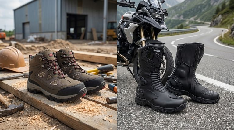 Как рабочие ботинки соотносятся со специализированными мотоциклетными ботинками? Понимание критических различий в безопасности