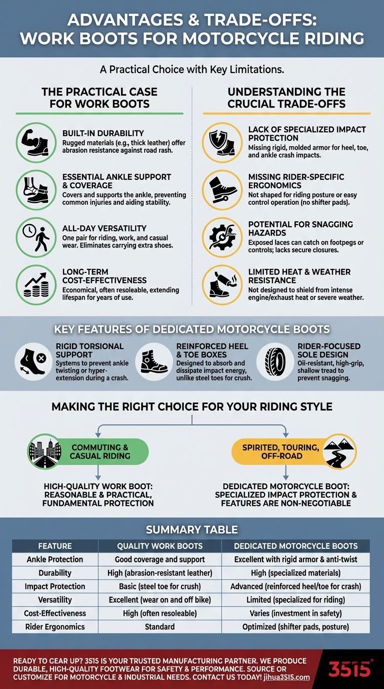 Quali sono i vantaggi di investire in un paio di scarponi da lavoro di qualità per la guida di motociclette? Guida Visiva