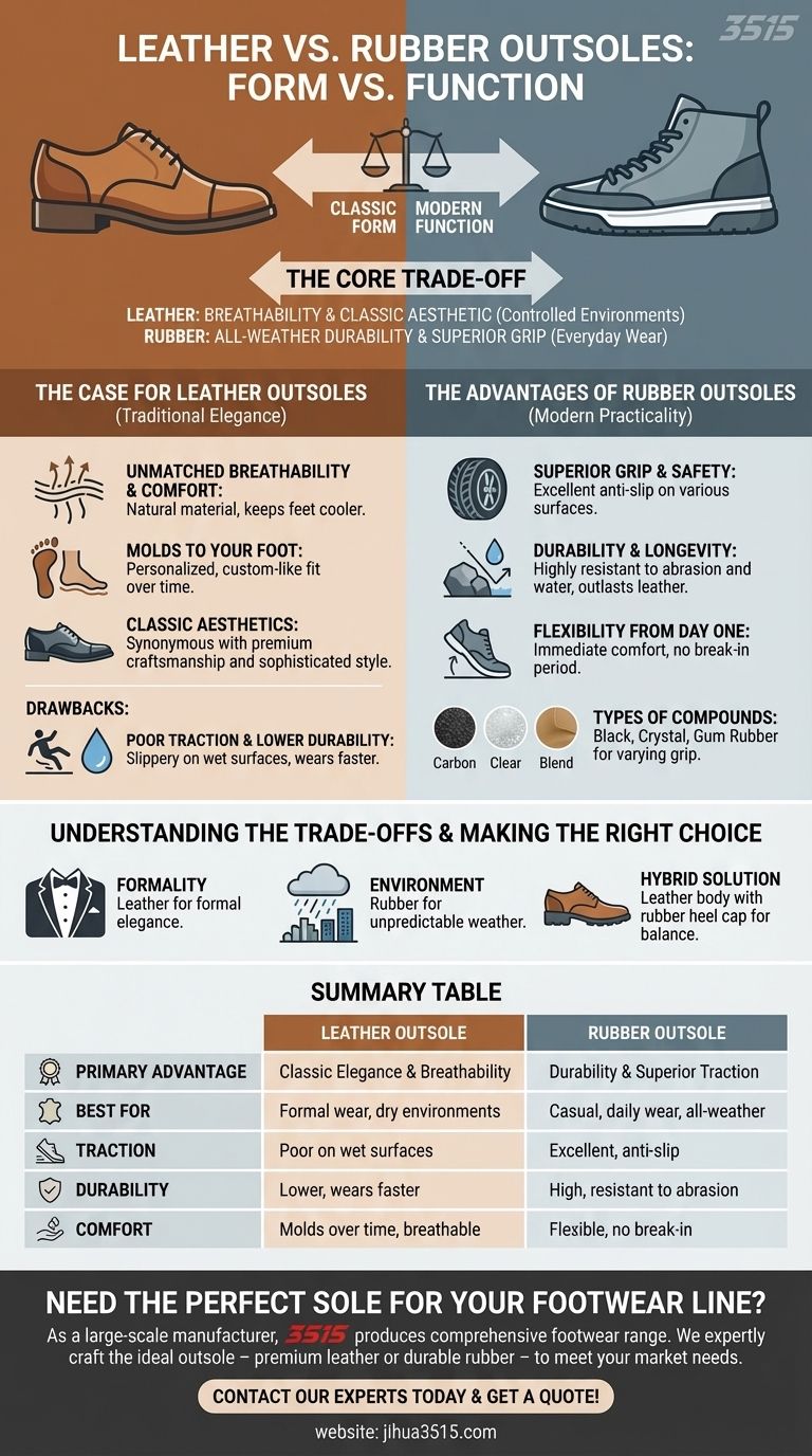 革製とゴム製の靴底の違いは何ですか？あなたの靴に最適な土台を選びましょう ビジュアルガイド