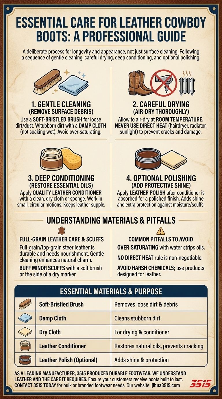 ¿Qué materiales se necesitan para limpiar botas de vaquero de cuero? Una guía paso a paso para el cuidado adecuado Guía Visual