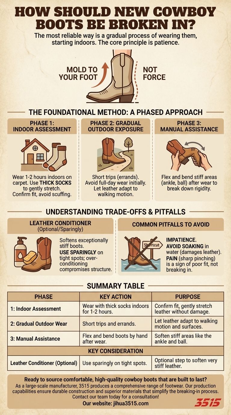 Come si devono rodere i nuovi stivali da cowboy? Una guida al comfort senza dolore Guida Visiva