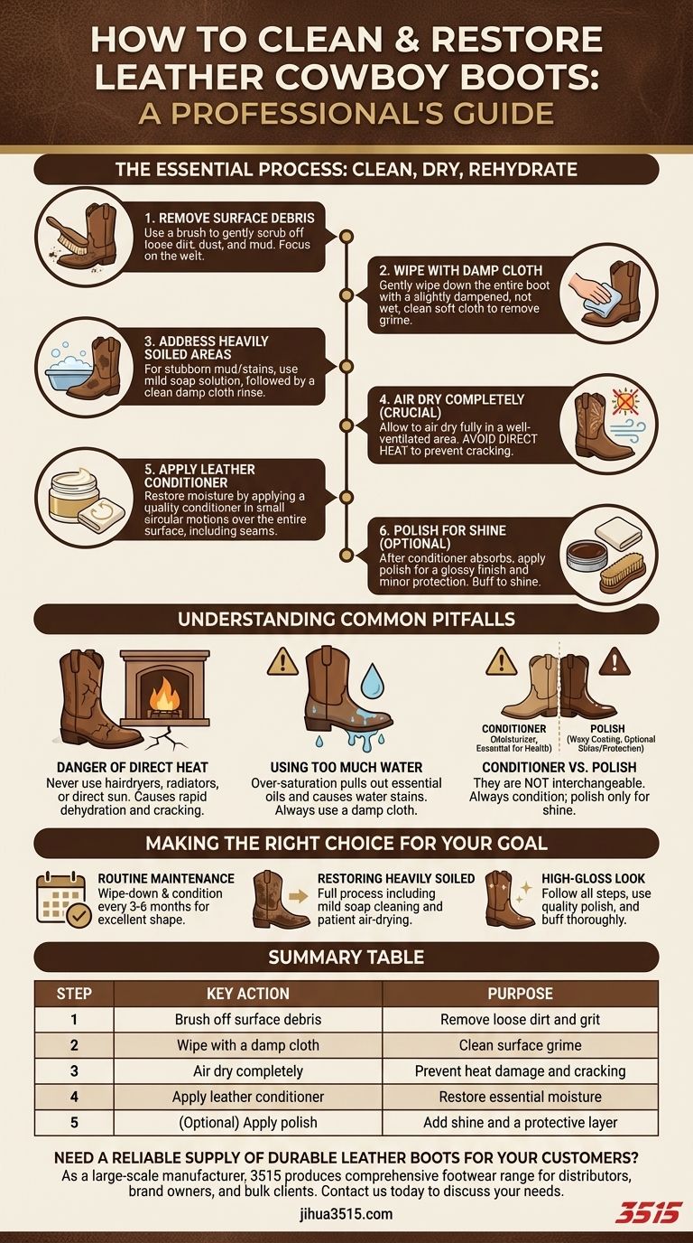ما هي خطوات تنظيف أحذية رعاة البقر الجلدية؟ دليل احترافي للأحذية طويلة الأمد دليل مرئي