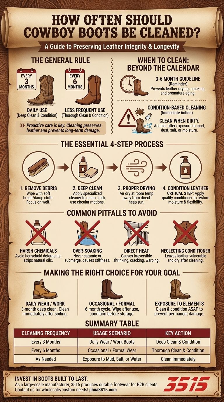 Com que frequência as botas de cowboy devem ser limpas? Um guia para longevidade e cuidado com o couro Guia Visual