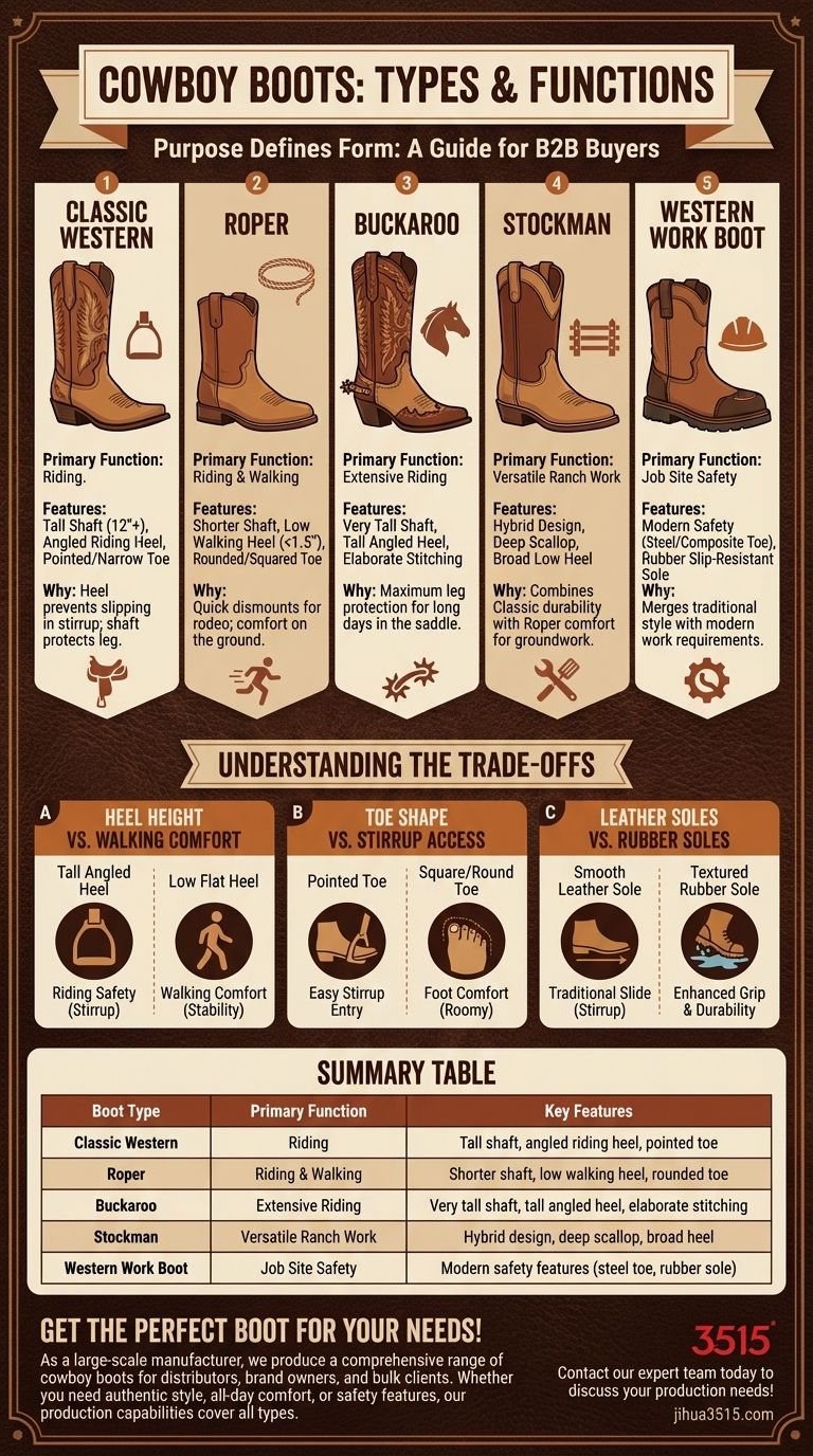 提到的牛仔靴主要有哪几种类型？找到最适合您风格、工作或骑行需求的靴子 图解指南