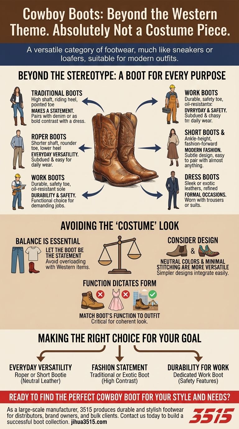 As botas de cowboy são adequadas apenas para trajes com tema ocidental? Como combiná-las para qualquer ocasião Guia Visual