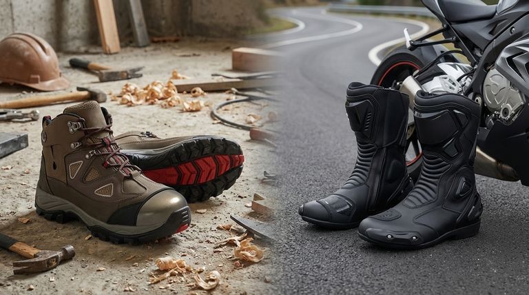 كيف تختلف أحذية الدراجات النارية عن أحذية العمل العادية؟ فهم فجوة السلامة الحرجة