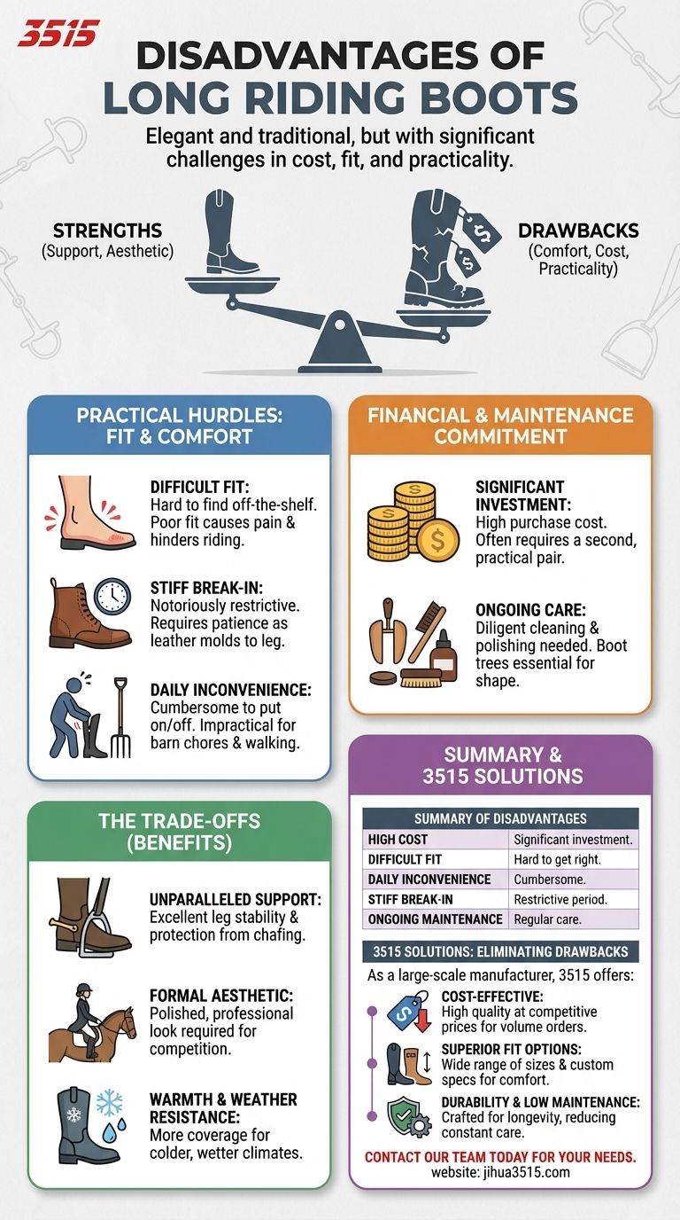 ¿Cuáles son las desventajas de las botas de montar altas? Desafíos clave en costo, ajuste y practicidad Guía Visual