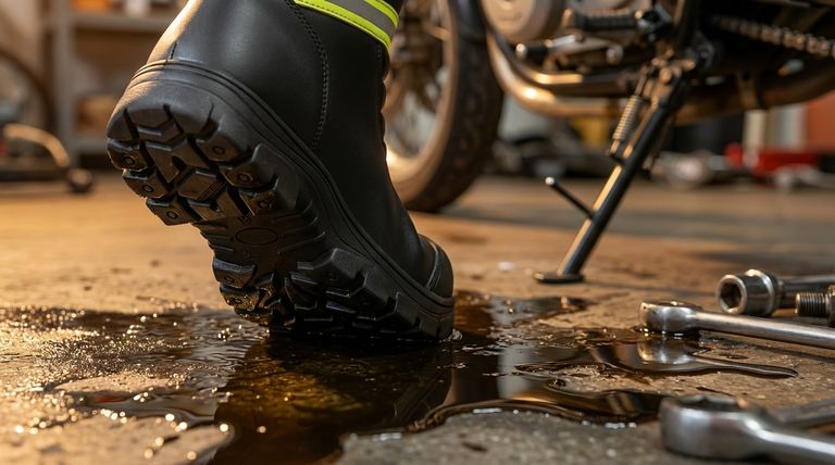 ما هي أهمية النعل المقاوم للزيت في أحذية الدراجات النارية؟ حافظ على سلامتك وطول عمر معداتك