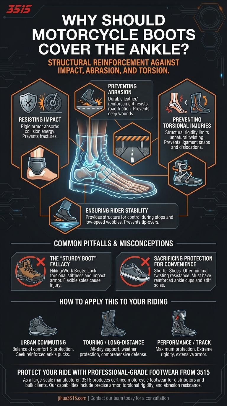 Warum sollten Motorradstiefel den Knöchel bedecken? Essentieller Schutz vor Aufprall- und Verdrehungskräften Visuelle Anleitung
