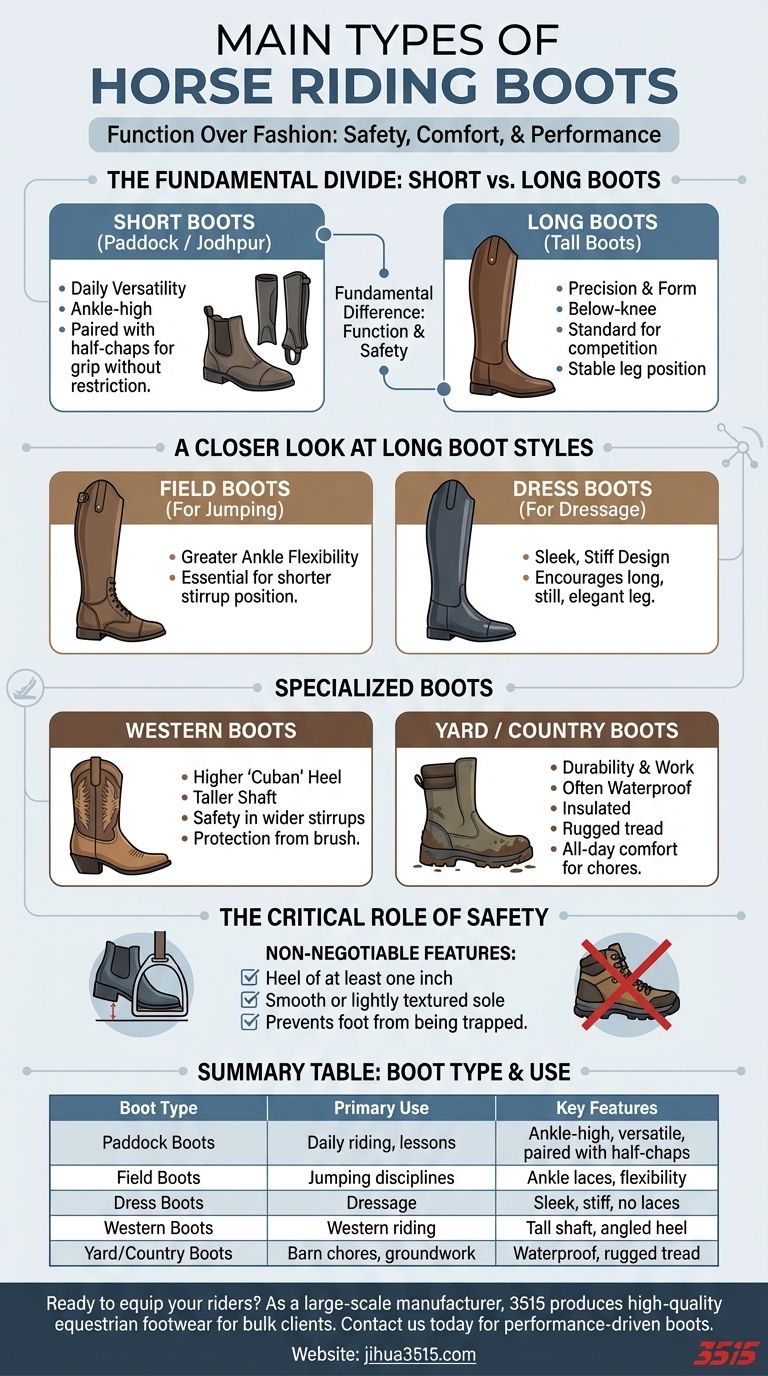 Quels sont les principaux types de bottes d'équitation disponibles ? Choisissez la bonne botte pour la sécurité et la performance Guide Visuel