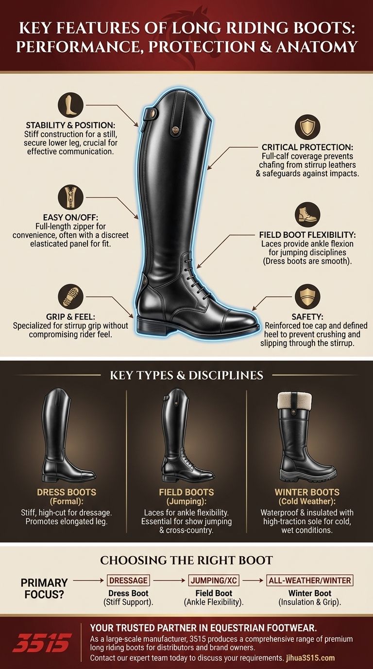Каковы ключевые особенности высоких сапог для верховой езды? Важная поддержка и безопасность для всадников Визуальное руководство