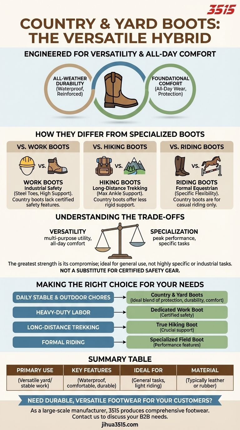 What are the characteristics of country and yard boots? The Ultimate Guide to Versatile Outdoor Footwear Visual Guide