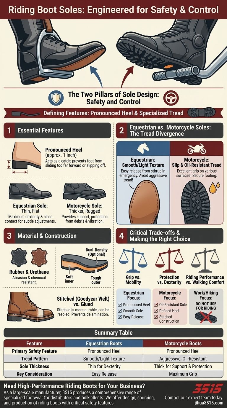 ما هي الميزات الرئيسية لنعال أحذية الركوب؟ الدليل الأساسي للسلامة والأداء دليل مرئي