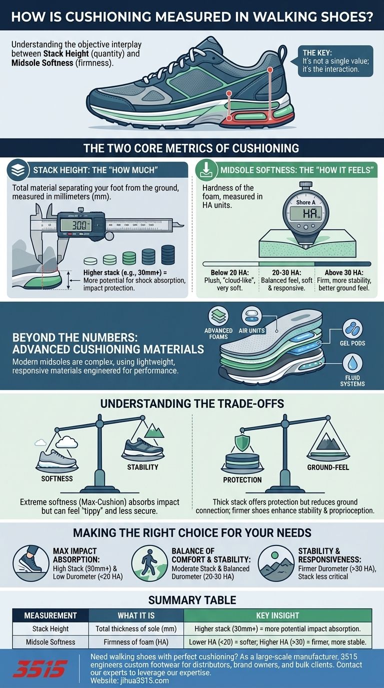 Como é medido o amortecimento em sapatos de caminhada? Um guia para altura da sola e maciez da entressola Guia Visual
