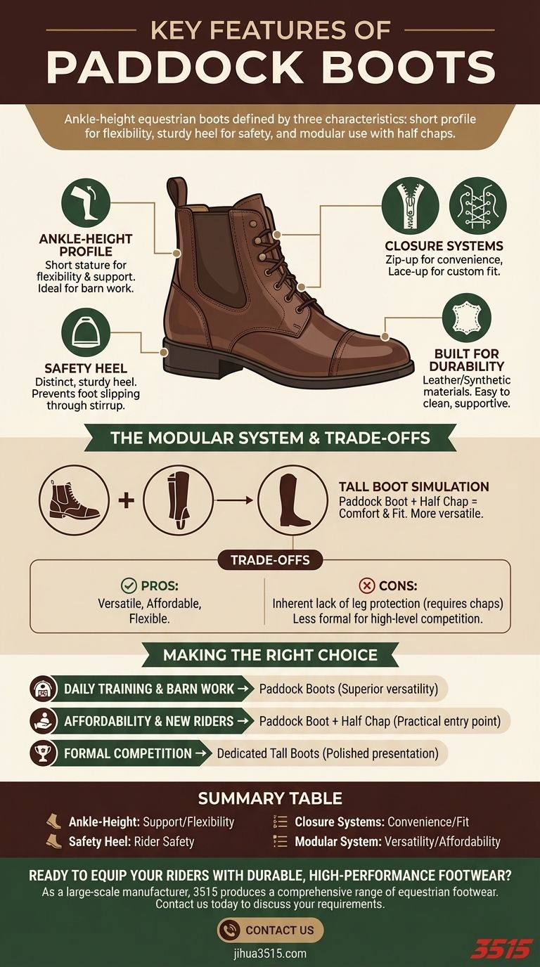 パドックブーツの主な特徴は何ですか？馬術愛好家のための万能な働き者 ビジュアルガイド
