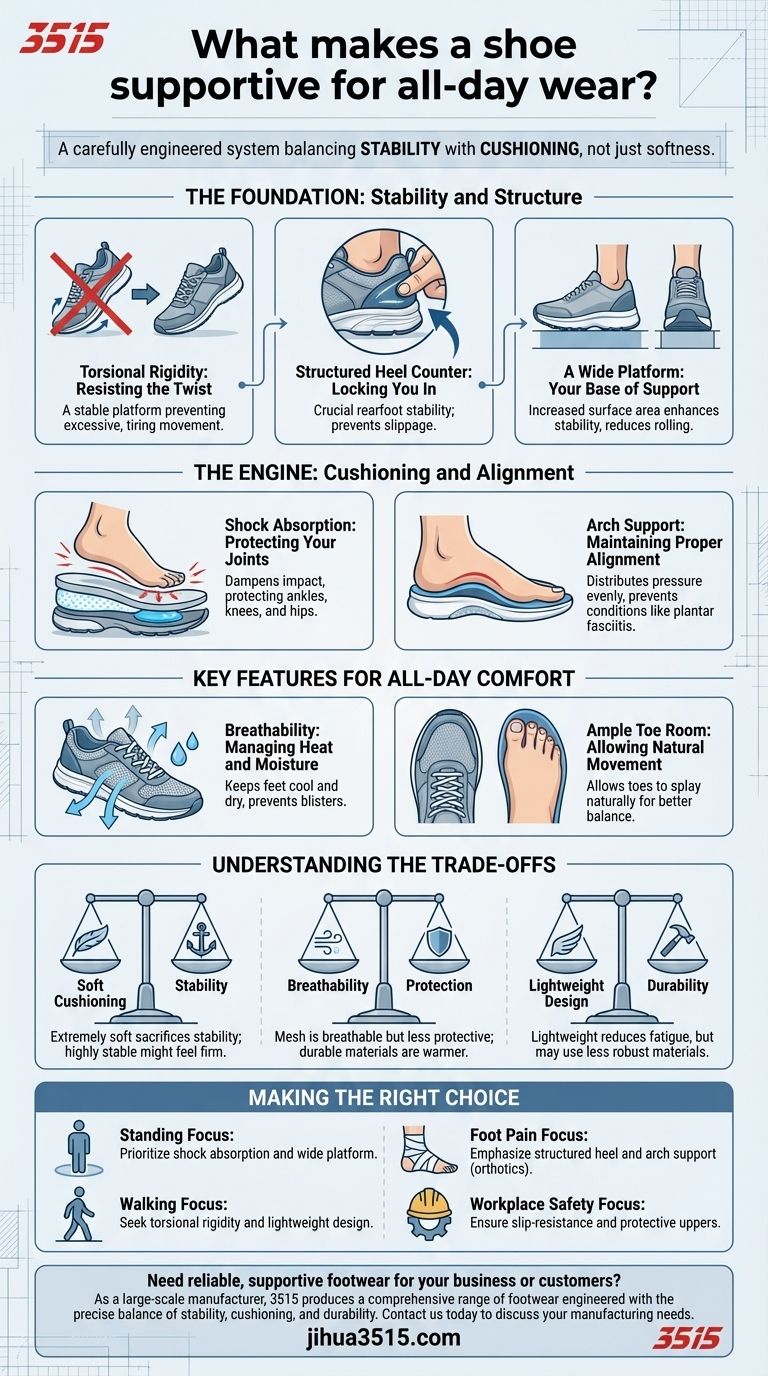 什么样的鞋子适合全天穿着？全天舒适的关键特性 图解指南
