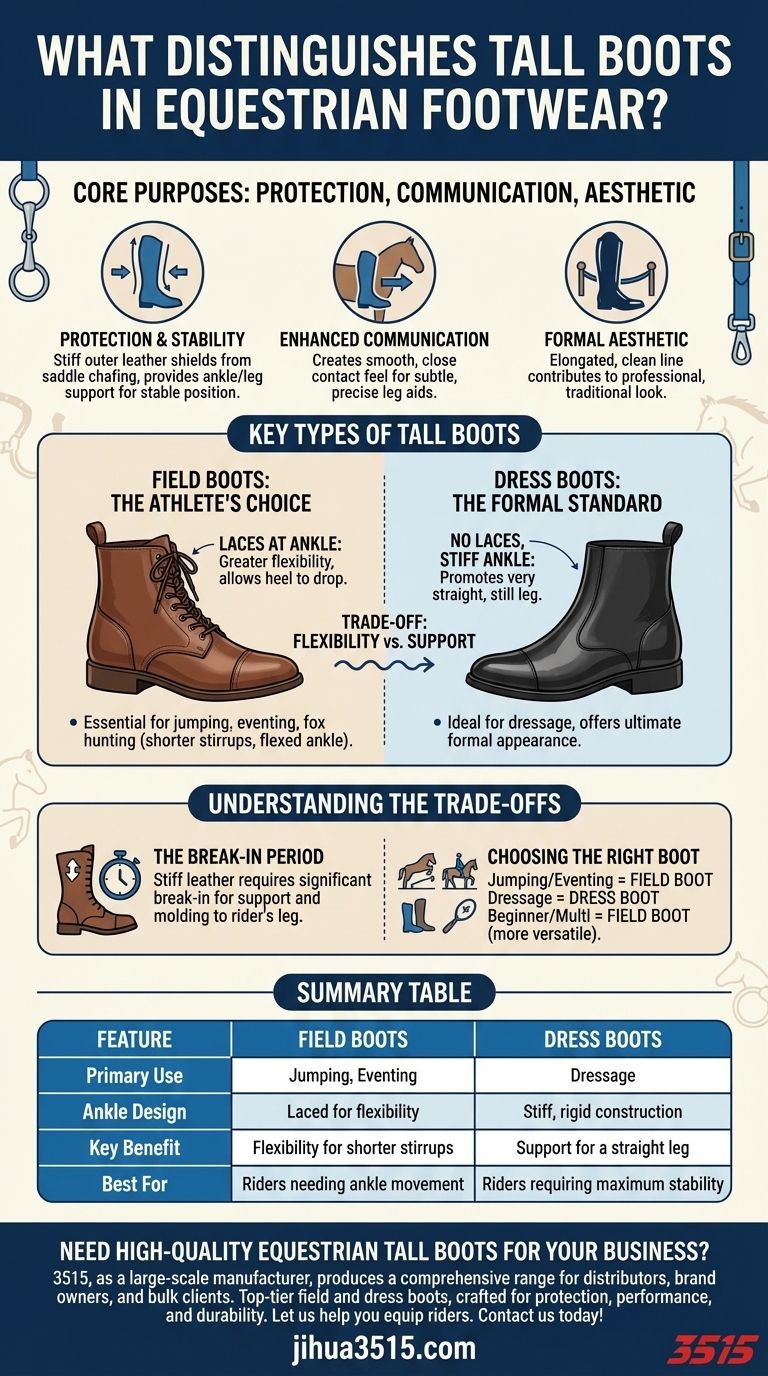 ¿Qué distingue a las botas altas en el calzado ecuestre? Propósito, Protección y Rendimiento Guía Visual