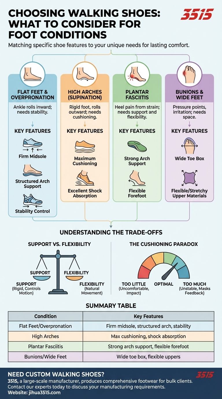 ¿Qué deben considerar las personas con afecciones en los pies al elegir zapatos para caminar? Encuentra el ajuste perfecto para una comodidad duradera Guía Visual