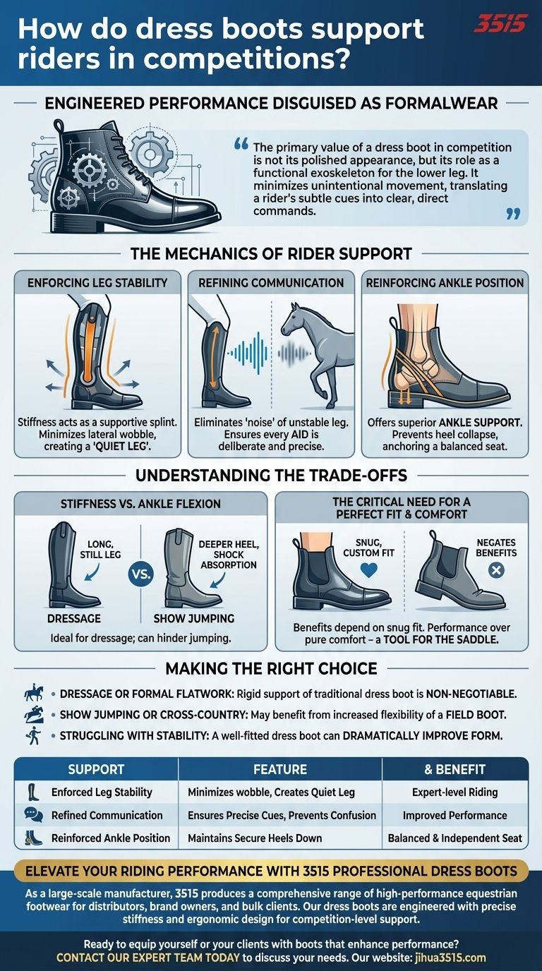 Comment les bottes d'équitation soutiennent-elles les cavaliers en compétition ? Libérez une stabilité supérieure de la jambe et une communication améliorée Guide Visuel