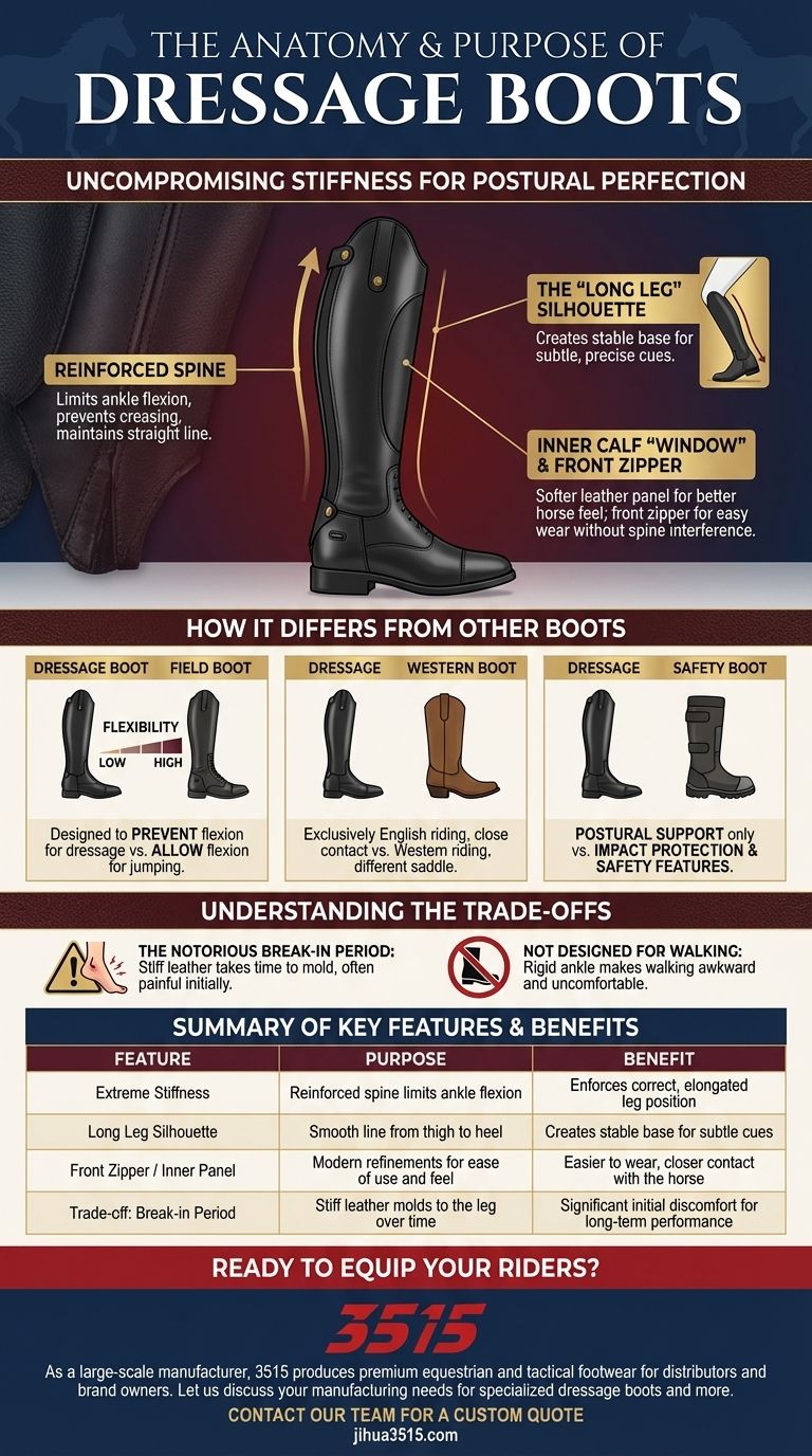 ¿Cuáles son las características de las botas de doma clásica? Diseño esencial para una posición de pierna y estabilidad superiores Guía Visual