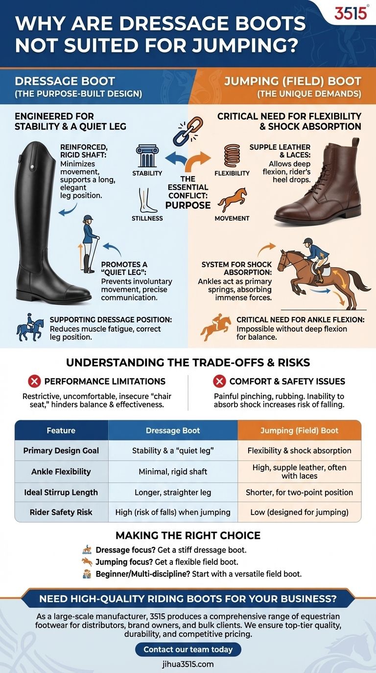 为什么马术靴不适合跳跃？关键设计差异解析 图解指南