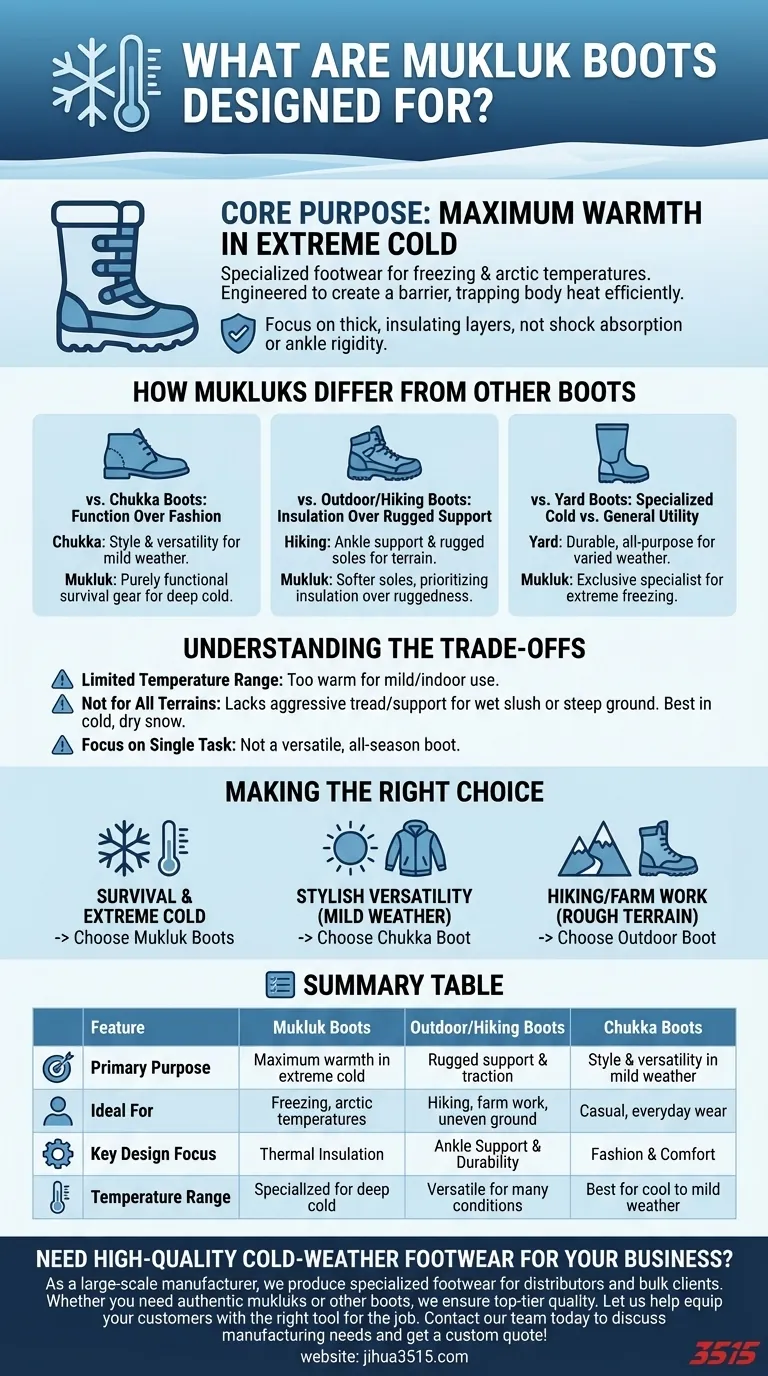 ¿Para qué están diseñados los mukluks? Calidez máxima para el frío extremo Guía Visual