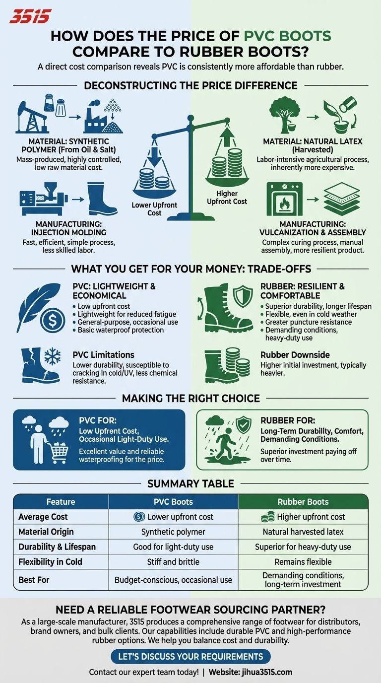 ¿Cómo se compara el precio de las botas de PVC con las de caucho? Descubra la relación costo-rendimiento Guía Visual