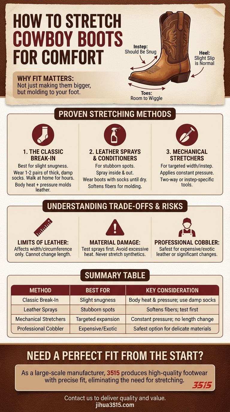 Come si possono allargare gli stivali da cowboy per un maggiore comfort? Ottieni una calzata perfetta e personalizzata Guida Visiva